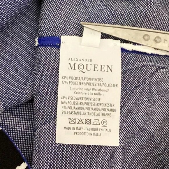 NWT Alexander McQueen Flower Collage Jacquard Skirt Set Blue Black Size M - Picture 3 of 4